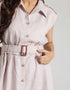 TEXTURED BUTTON DOWN DRESS